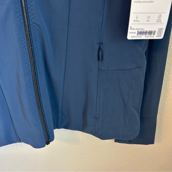 NWT Athleta Shanti Jacket in Powervita, Iron Blue Sz L - Picture 2 of 9